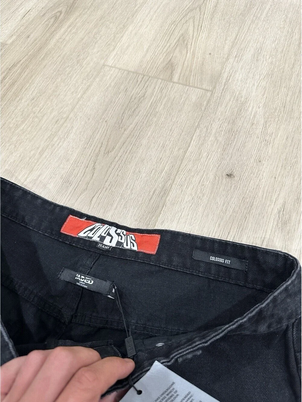 NWT Jaded London Jeans Mens 34x30 Black Wide Leg Colossus Fit Denim